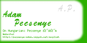 adam pecsenye business card